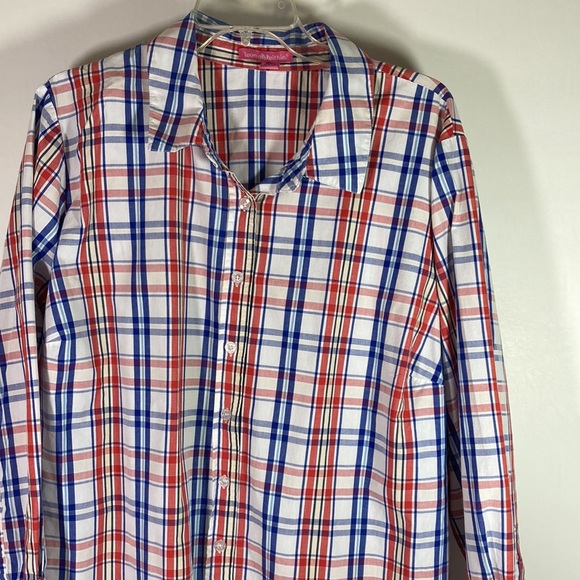 Woman Within Long Sleeve Plaid Button Front Top Size 2X - Picture 2 of 8